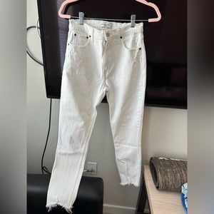 WHITE HIGH RISE ABERCROMBIE JEANS
